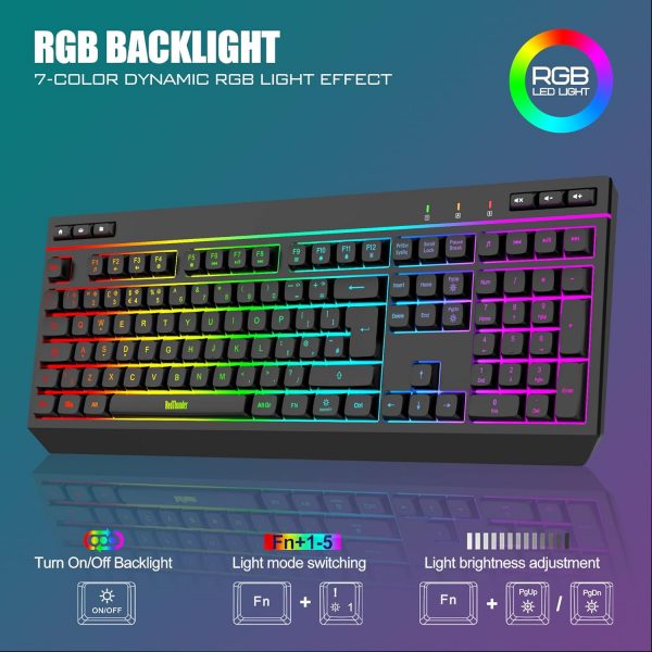 RedThunder K20 Wireless Keyboard and Mouse Combo, UK Layout ... - Image 4