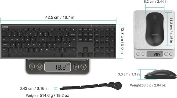 Arteck 2.4G Wireless Keyboard and Mouse Combo - Stainless St... - Image 7