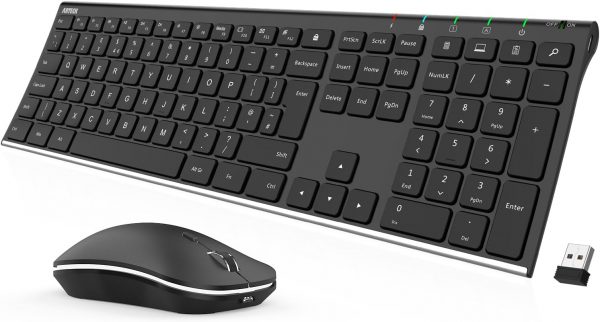 Arteck 2.4G Wireless Keyboard and Mouse Combo - Stainless St... - Image 2