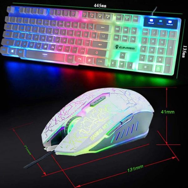 Wired Mechanical Feel Gaming Keyboard and Mouse Set Rainbow ... - Image 9