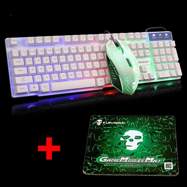Wired Mechanical Feel Gaming Keyboard and Mouse Set Rainbow ... - Image 3