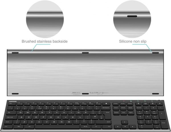 Arteck 2.4G Wireless Keyboard and Mouse Combo - Stainless St... - Image 3