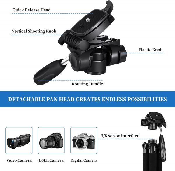 JOILCAN Camera Tripod for Canon Nikon, 74" Lightweight DSLR ... - Image 6