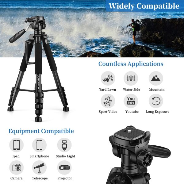 JOILCAN Camera Tripod for Canon Nikon, 74" Lightweight DSLR ... - Image 4
