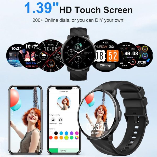 Smart Watch for Men Women with Call Text Reminder, 1.39" Scr... - Image 6
