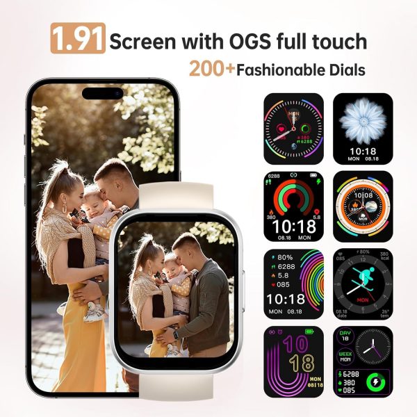 Smart Watch for Men Women, Answer/Make Call, 1.91"HD Screen ... - Image 3