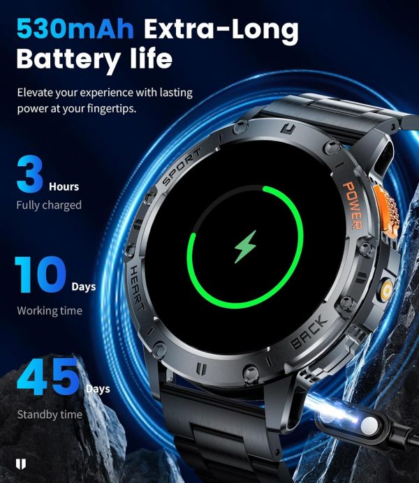 LIGE Military Smart Watch for Men with Flashlight,530mAH Out... - Image 7