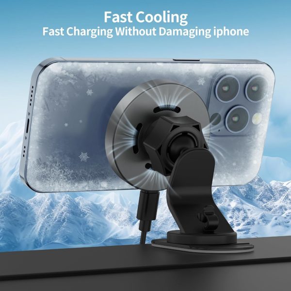 15W Magnetic Wireless Car Charger Mount, Air Vent/Dashboard ... - Image 6