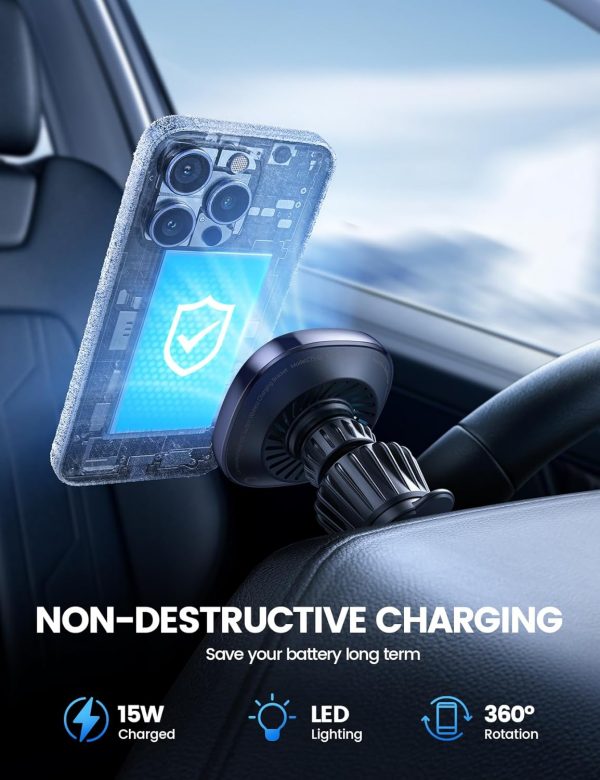 Lamicall 15W for MagSafe Car Mount Charger - [Upgraded Cooli... - Image 5
