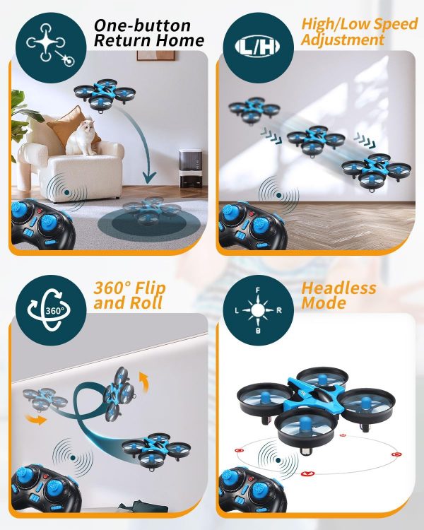 E-SMARTER Mini Drone for Kids, 360° Flip & Roll Toy Drone wi... - Image 4