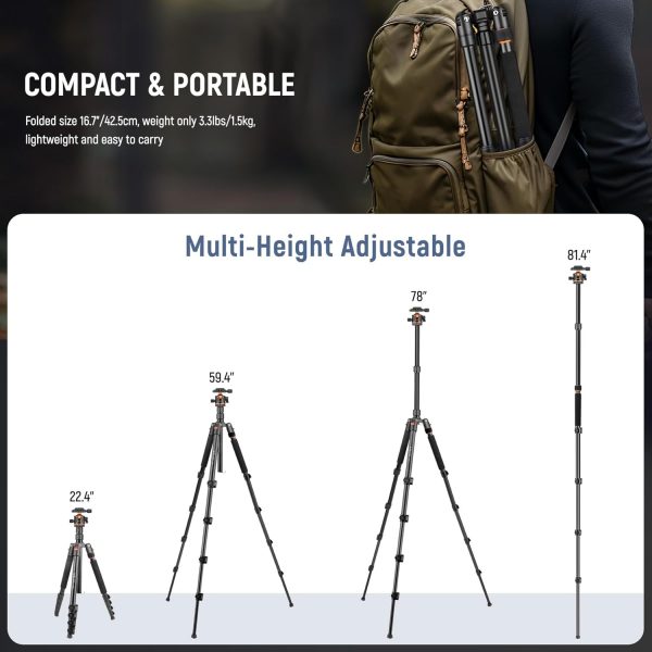 Victiv 78"/ 198cm Camera Tripod for Canon Sony Nikon, DSLR T... - Image 3