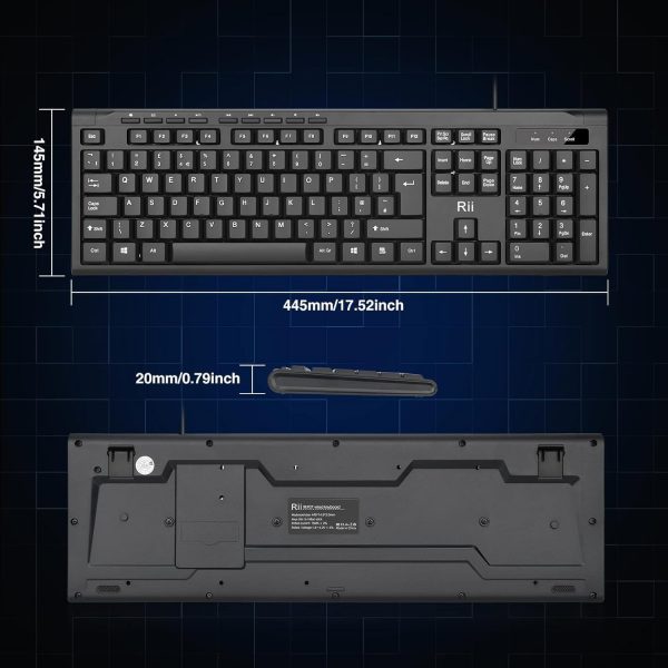 Rii Keyboard and Mouse Set,USB Wired Keyboard and Mouse Comb... - Image 8
