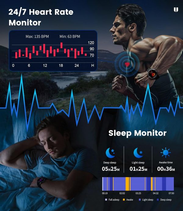 LIGE Military Smart Watch for Men with Flashlight,530mAH Out... - Image 6