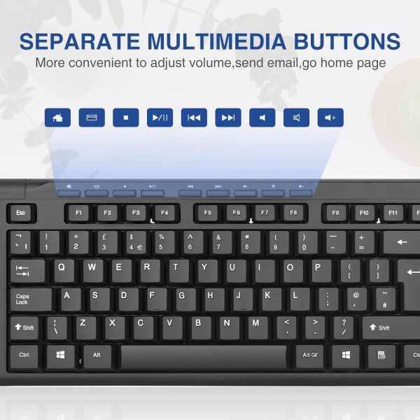 Rii Keyboard and Mouse Set,USB Wired Keyboard and Mouse Comb... - Image 7