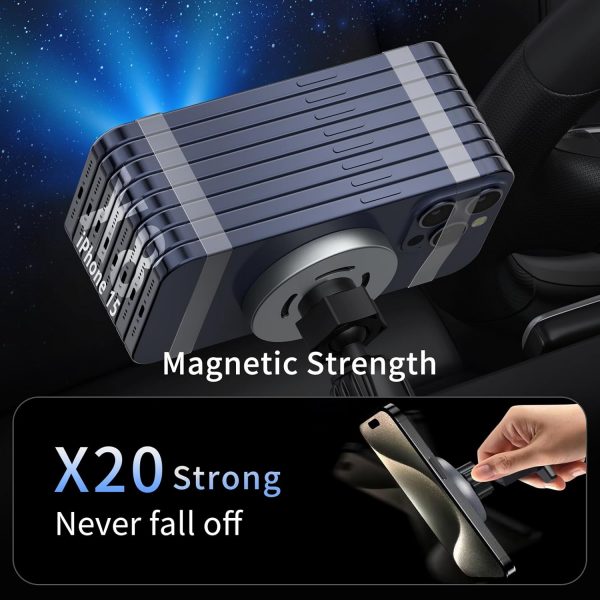 15W Magnetic Wireless Car Charger Mount, Air Vent/Dashboard ... - Image 4