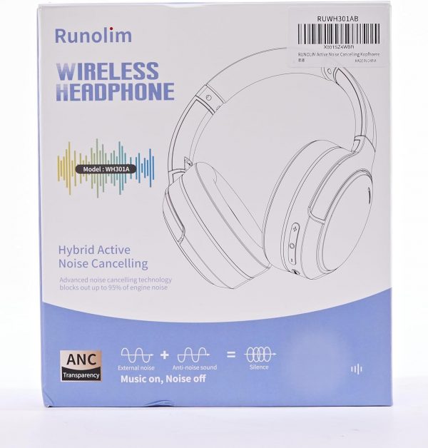 RUNOLIM Hybrid Active Noise Cancelling Headphones, Wireless ... - Image 10