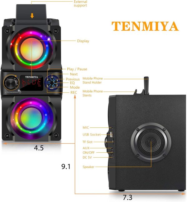 Bluetooth Speaker, 40W (60W Peak) Portable Wireless Speaker ... - Image 9