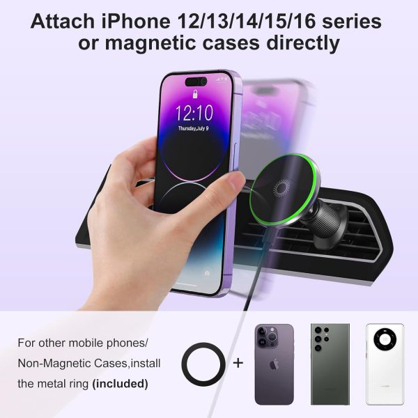 TWYAJYJ 15W for Magsafe Car Mount Charger, Wireless Car Char... - Image 5