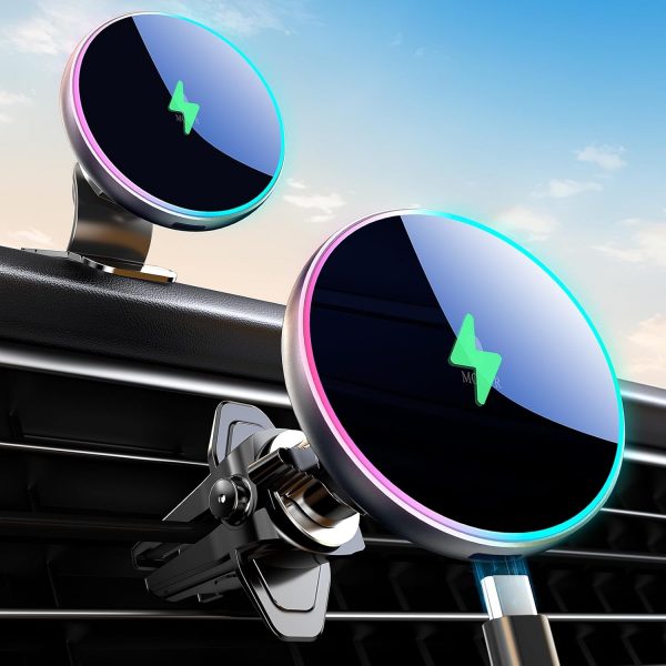 MOKPR for Magsafe Car Mount Charger, 15W Magnetic Wireless C... - Image 2