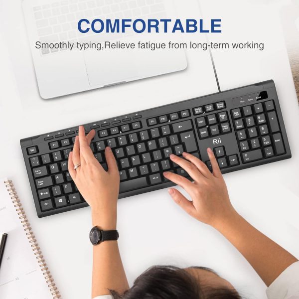 Rii Keyboard and Mouse Set,USB Wired Keyboard and Mouse Comb... - Image 3