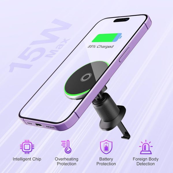 TWYAJYJ 15W for Magsafe Car Mount Charger, Wireless Car Char... - Image 6