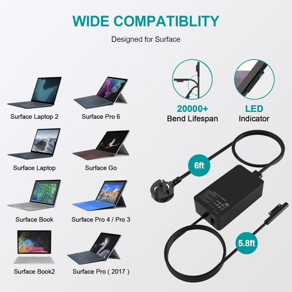 65W Surface Pro laptop charger replacement for Microsoft Sur... - Image 5