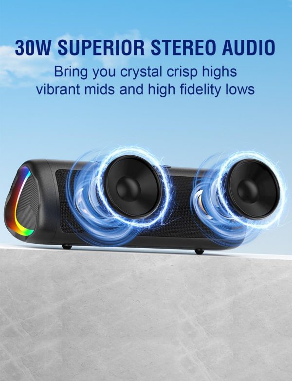 UOHHBOE 30W Bluetooth Speaker, Portable Speakers Wireless Bl... - Image 4