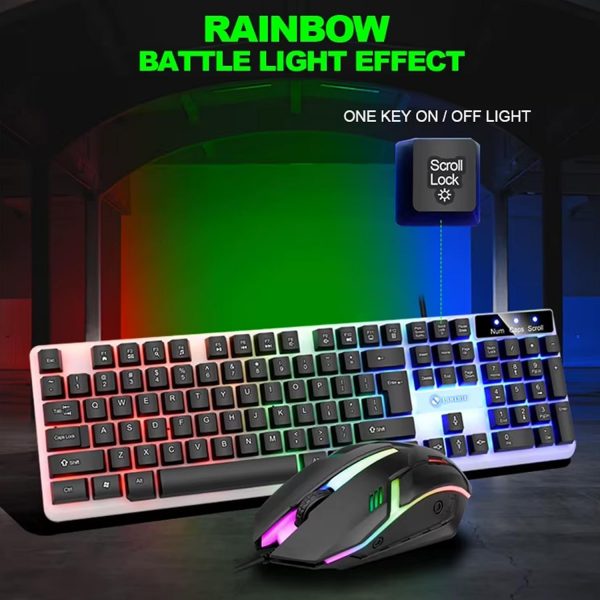IndoTeam Gaming Keyboard and Mouse Set - LED Light Up USB Wi... - Image 4