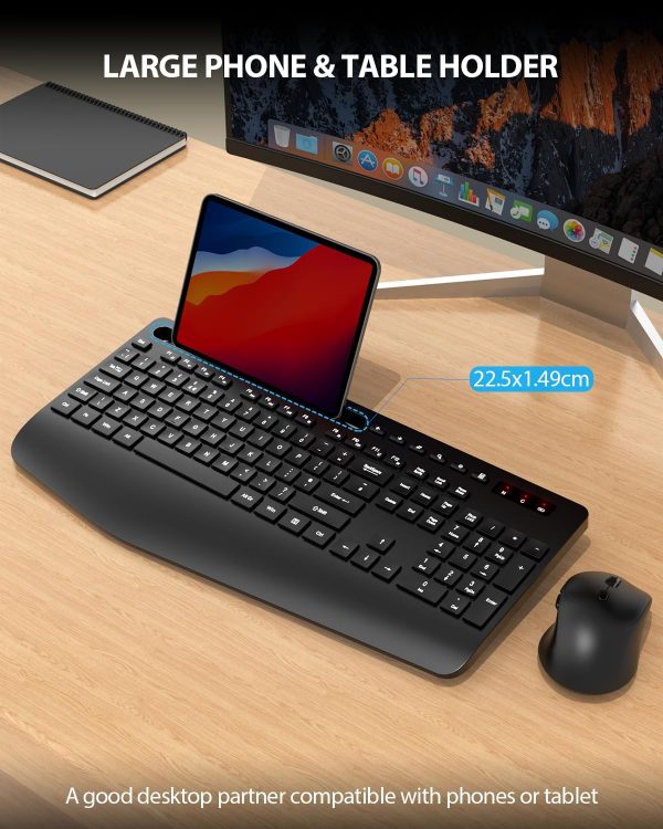SABLUTE Wireless Keyboard and Mouse Set, 2.4G Ergonomic Cord... - Image 6