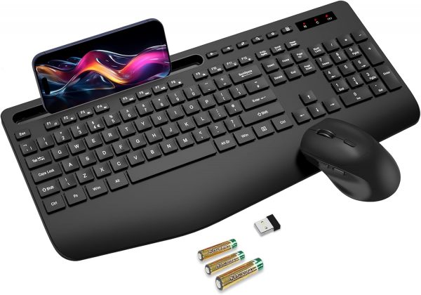 SABLUTE Wireless Keyboard and Mouse Set, 2.4G Ergonomic Cord... - Image 2