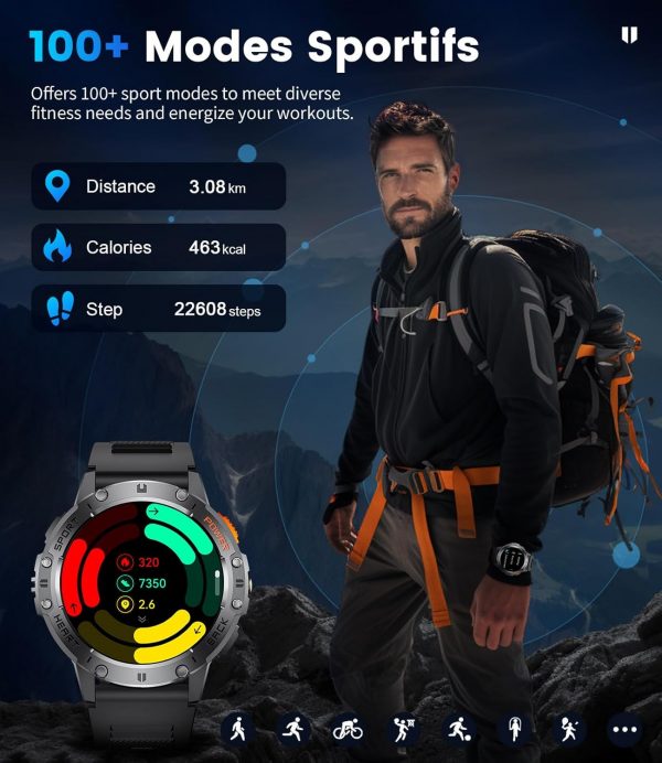 LIGE Military Smart Watch for Men with Flashlight,530mAH Out... - Image 5