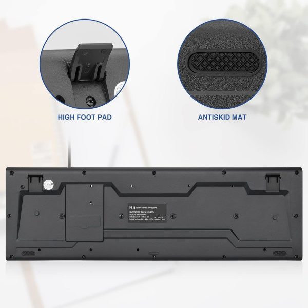 Rii Keyboard and Mouse Set,USB Wired Keyboard and Mouse Comb... - Image 9