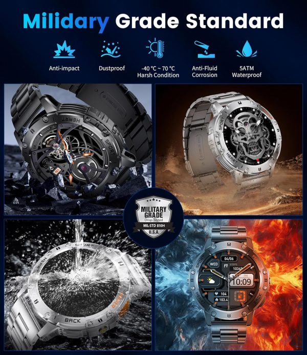 LIGE Military Smart Watch for Men with Flashlight,530mAH Out... - Image 8