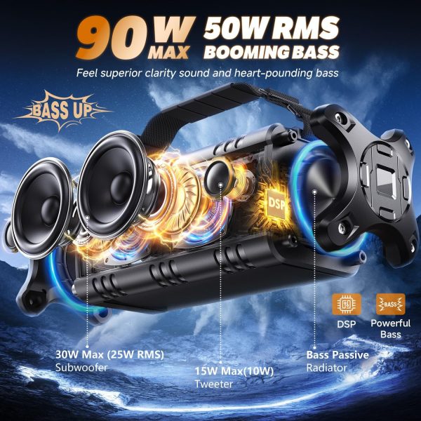 W-KING 90W Max Bluetooth Speaker, IPX6 Waterproof Portable S... - Image 3