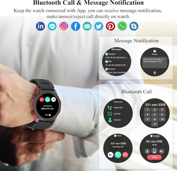 Smart Watch, 1.43''AMOLED 45mm Military Smartwatch Men Women... - Image 6