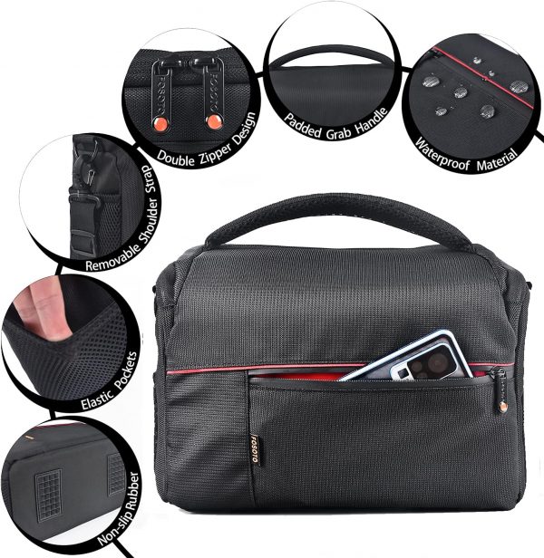 FOSOTO SLR DSLR Camera Bag, Large Capacity Camera Case with ... - Image 4