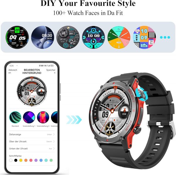 Smart Watch, 1.43''AMOLED 45mm Military Smartwatch Men Women... - Image 9