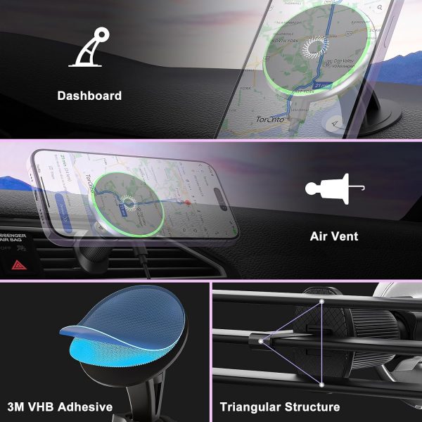 TWYAJYJ 15W for Magsafe Car Mount Charger, Wireless Car Char... - Image 4