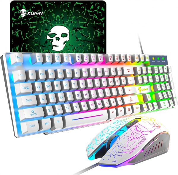 Wired Mechanical Feel Gaming Keyboard and Mouse Set Rainbow ... - Image 2