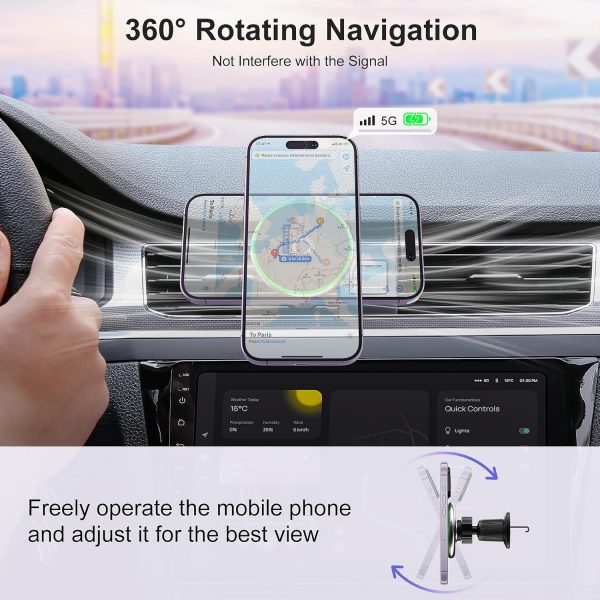 TWYAJYJ 15W for Magsafe Car Mount Charger, Wireless Car Char... - Image 7