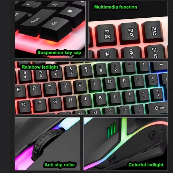 IndoTeam Gaming Keyboard and Mouse Set - LED Light Up USB Wi... - Image 3