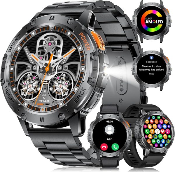 LIGE Military Smart Watch for Men with Flashlight,530mAH Out... - Image 2