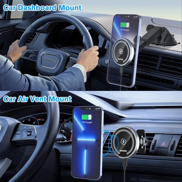 MAGJIEYX for MagSafe Car Mount Charger, Magnetic Wireless Fa... - Image 4
