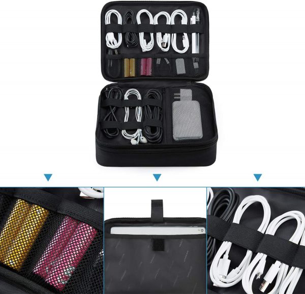 bagsmart Extra Large Double Layer Portable Travel Cable Orga... - Image 6