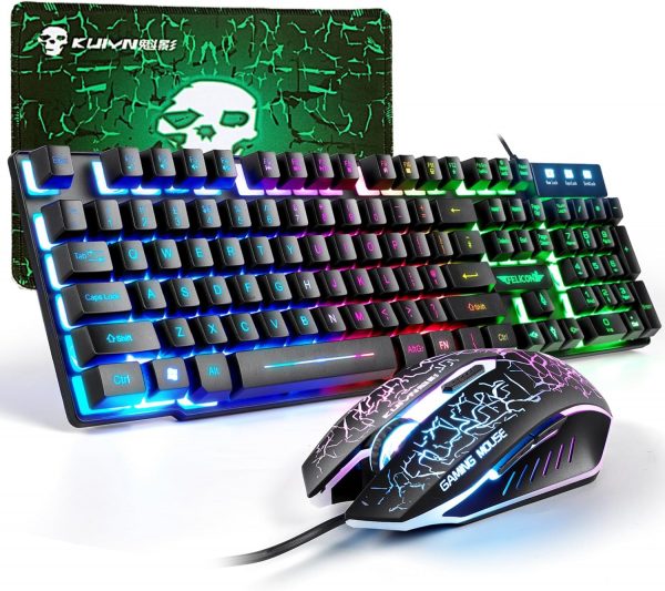 Gaming Keyboard and Mouse Set, 104 Keys UK Layout QWERTY Rai... - Image 2