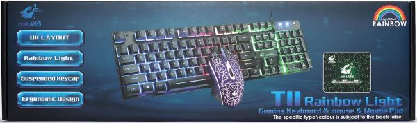 Gaming Keyboard and Mouse Set, 104 Keys UK Layout QWERTY Rai... - Image 11