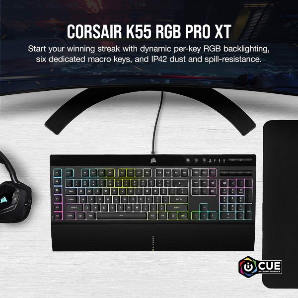 Corsair K55 RGB PRO XT Wired Membrane Gaming Keyboard QWERTY... - Image 4