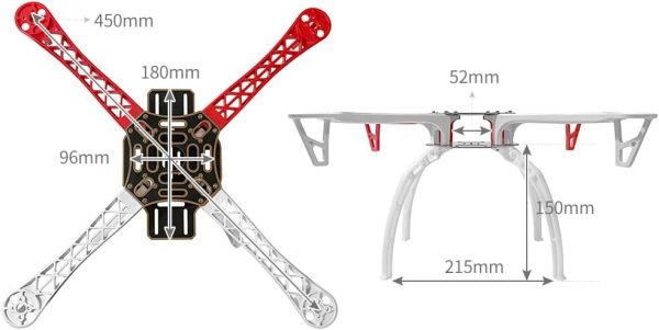 HAWK’S WORK F450 Drone Frame, 450mm Wheelbase Quadcopter Fra... - Image 4