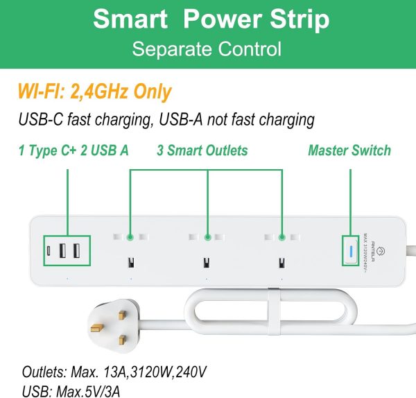 ANTELA Smart Power Strip Energy Monitoring, Wifi Smart Exten... - Image 4