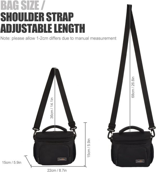 Cwatcun Compact Camera Bag Single Shoulder Crossbody Bag Cam... - Image 8